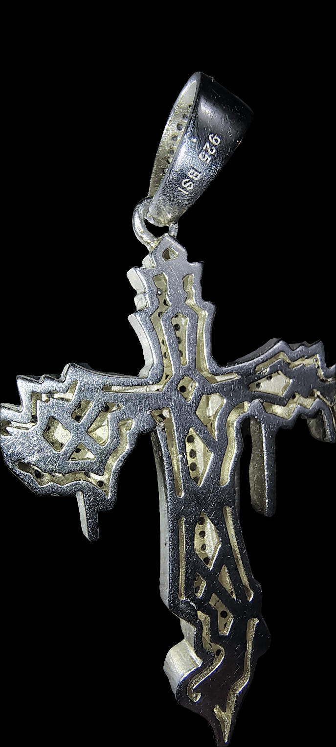 Pre-Owned .925 Drip Cross Pendant