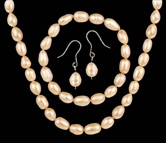 NEW - 925 REAL PEARL SET