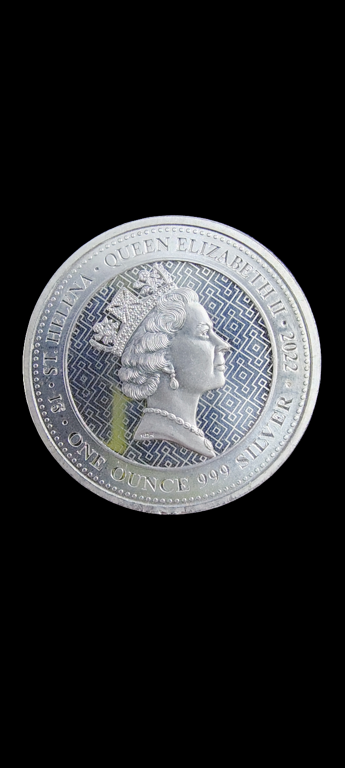 Pre-Owned / 2022 1oz St. Helena Silver Queen’s Virtues Truth Coin .999